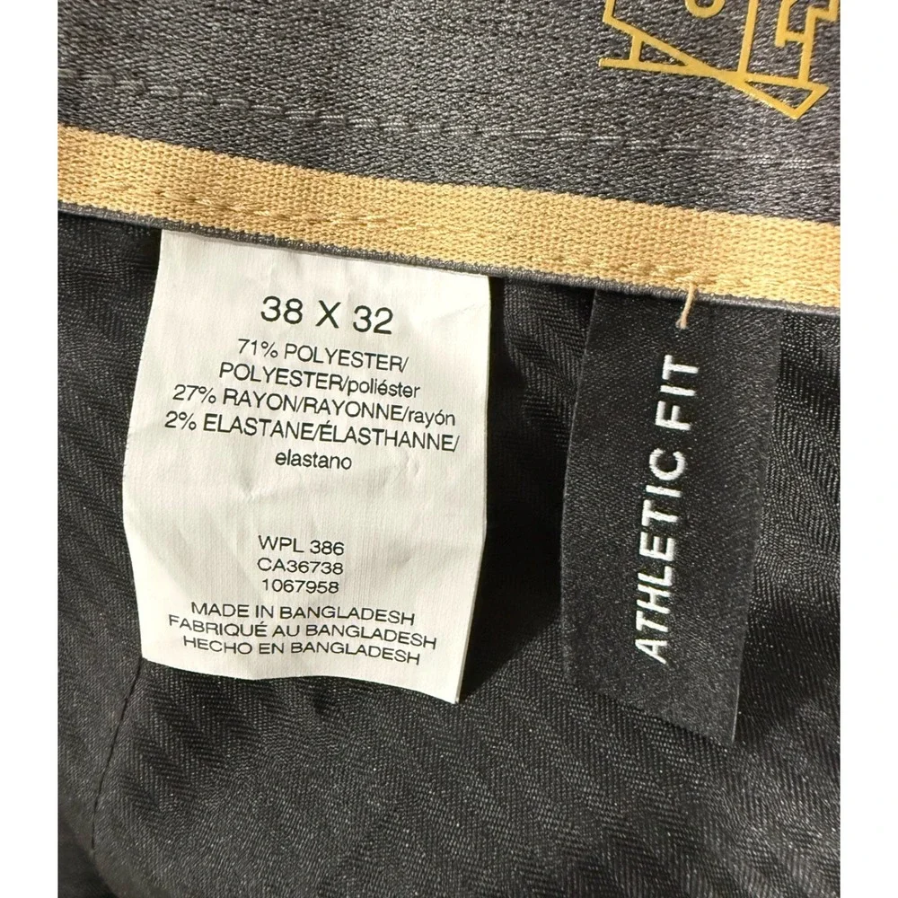 Haggar Pro Football Hall of Fame Mens Athletic Fit Suit Pants Grey Plaid 38x32